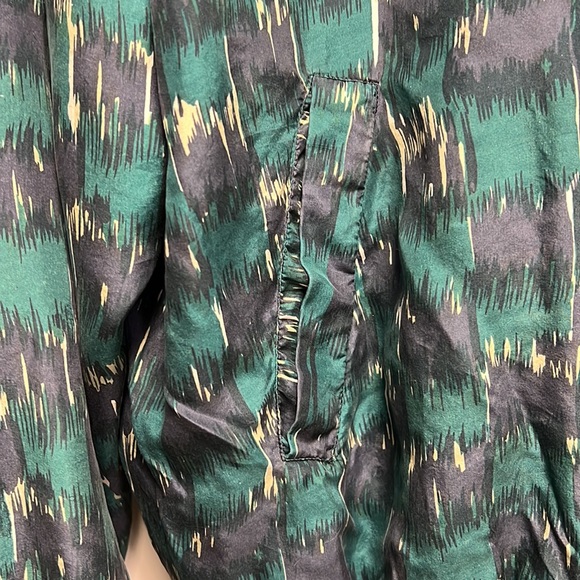 Robert Stock Silk Jacket with Pockets Geometric Pattern Large - Picture 3 of 5